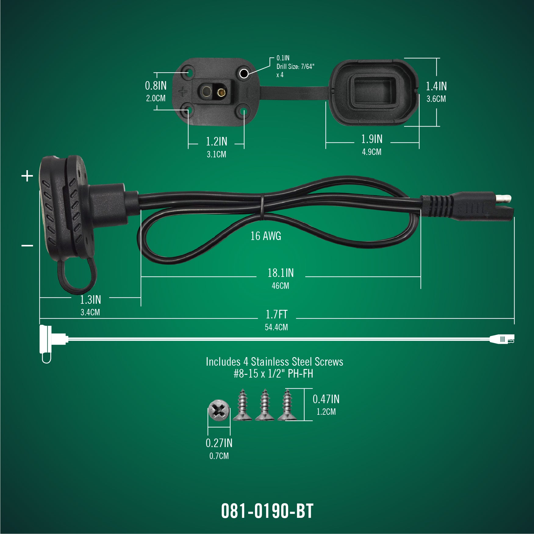Quick Disconnect Cable Mount - Battery Tender®