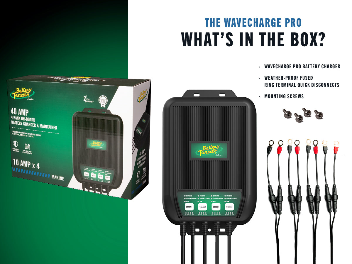 WaveCharge Pro 4-Bank 12V, 40 AMP Battery Charger - Battery Tender®