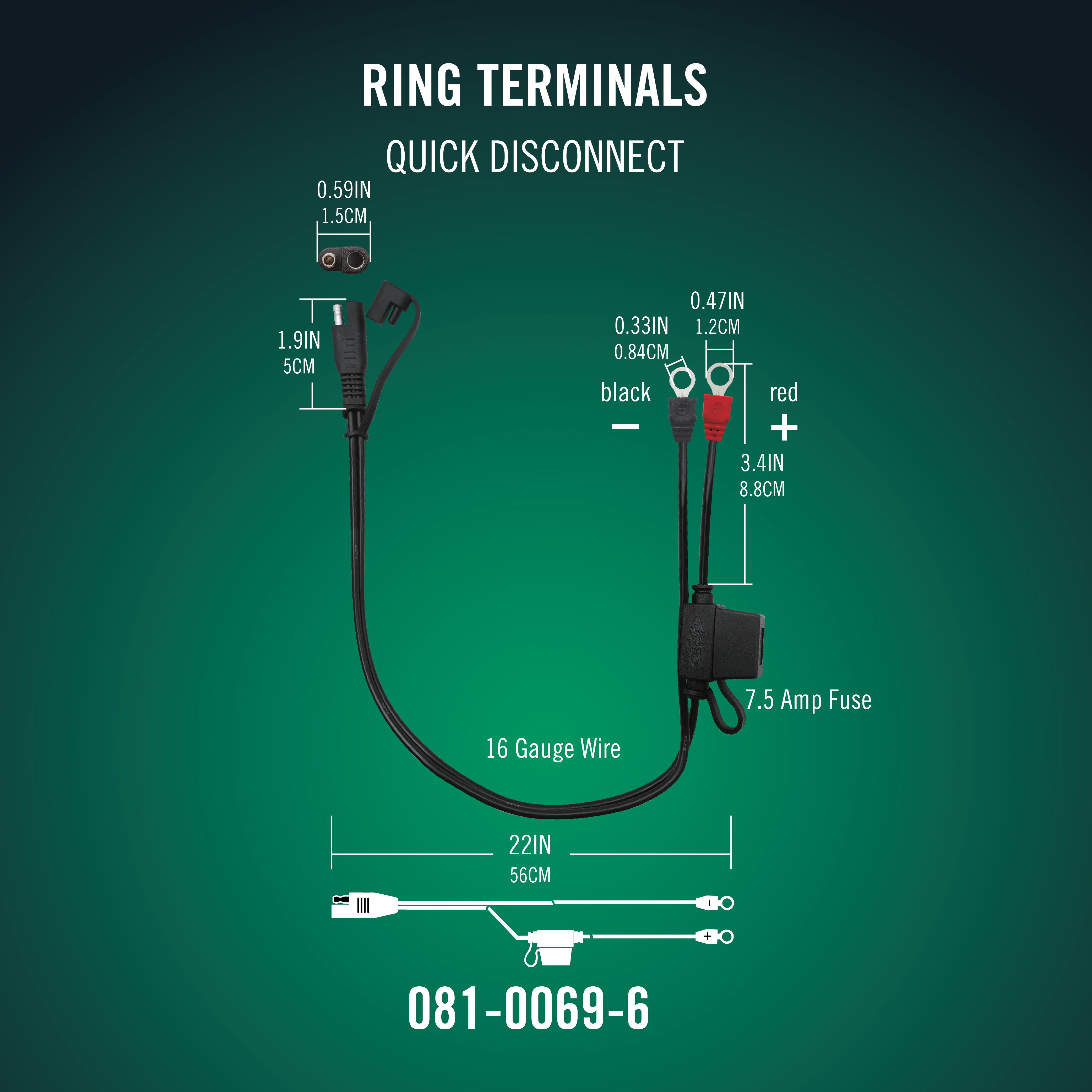 Ring Terminal Harness with Quick Disconnect 25 Pack - Battery Tender®