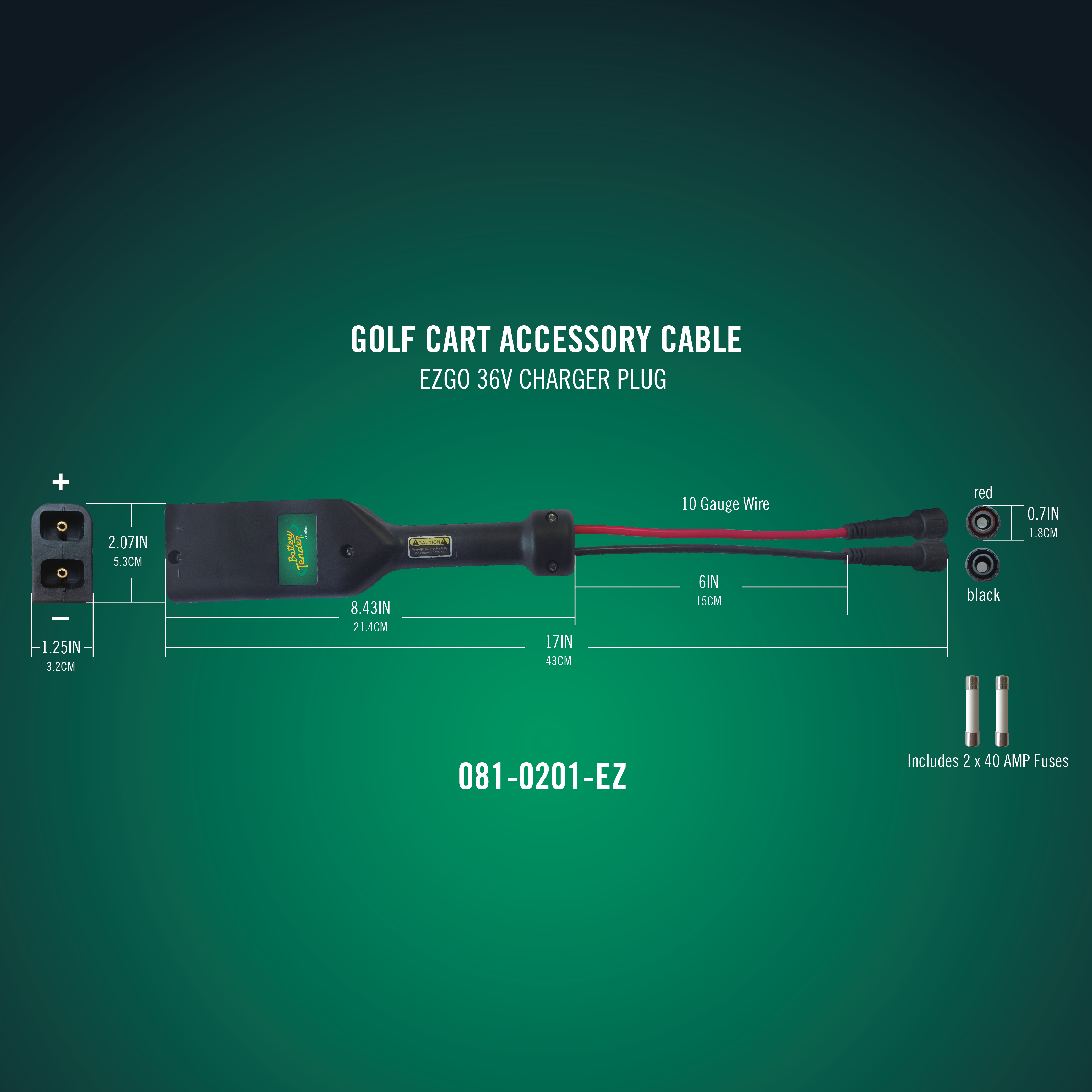 PowerPlus 36V DC Plug - E-Z-GO Medalist & TXT DCS/PDS - Battery Tender®