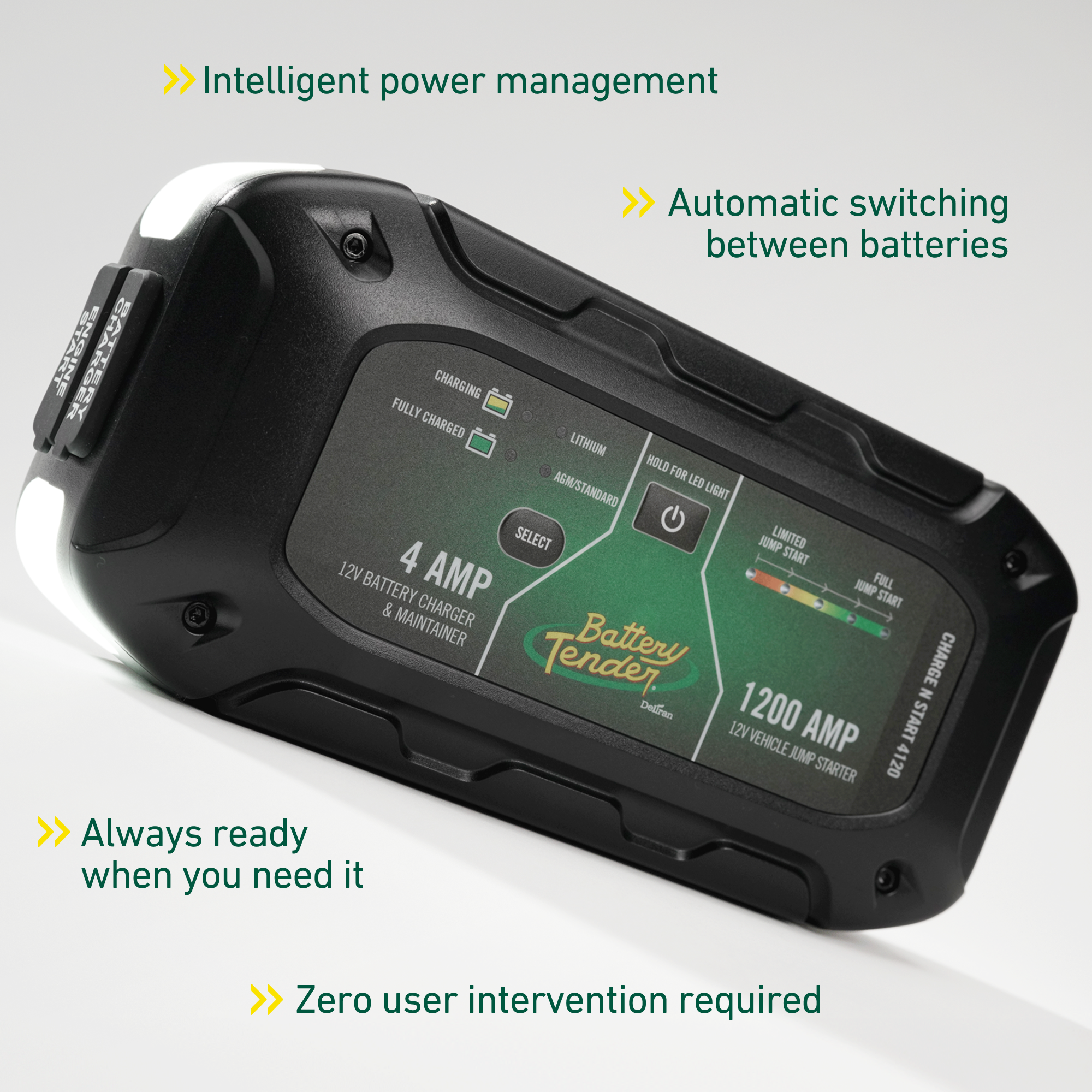 Charge N Start 4120 4 AMP Battery Charger & 1200 AMP Jump Starter - Battery Tender®