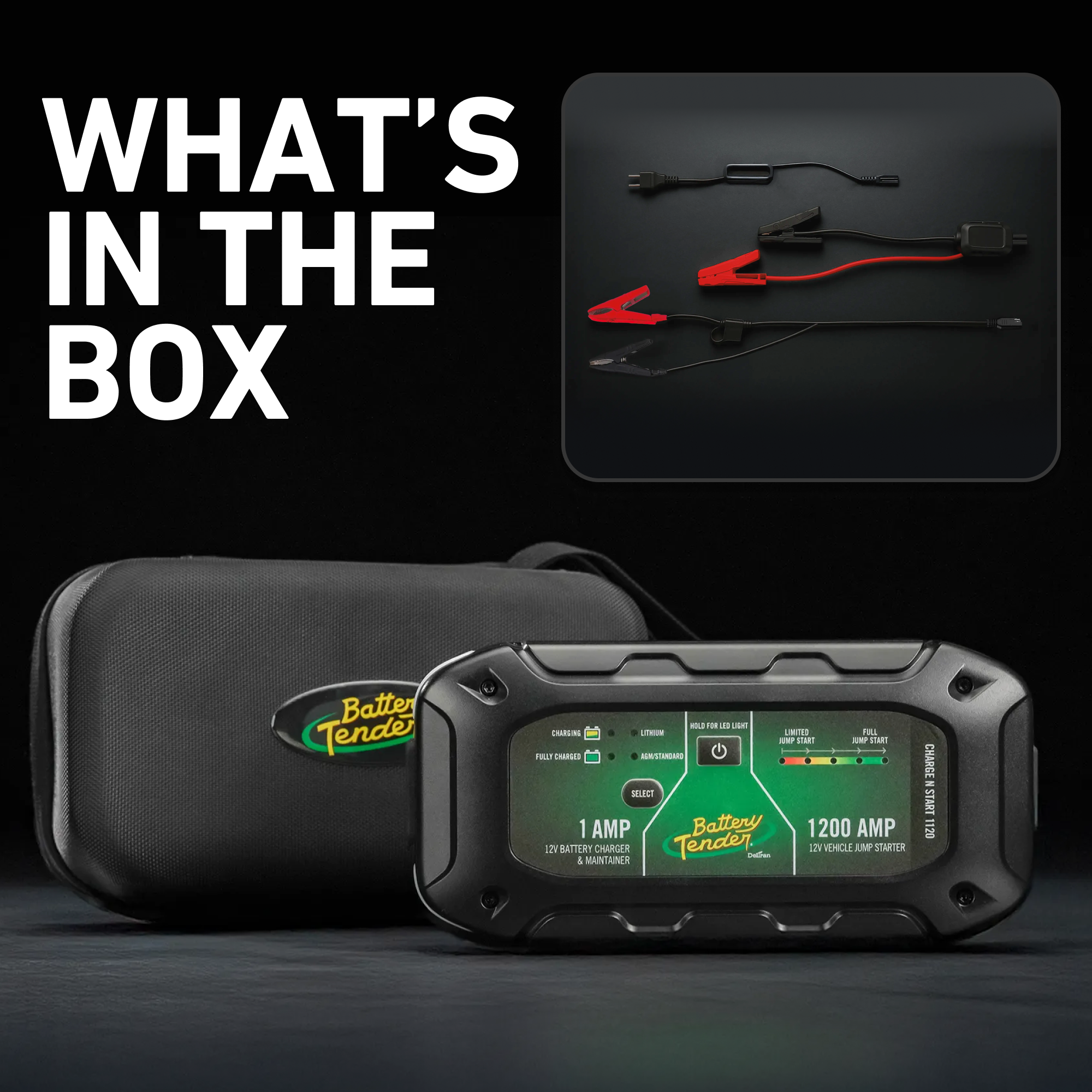Charge N Start 1120 1 AMP Battery Charger & 1200 AMP Jump Starter - Battery Tender®